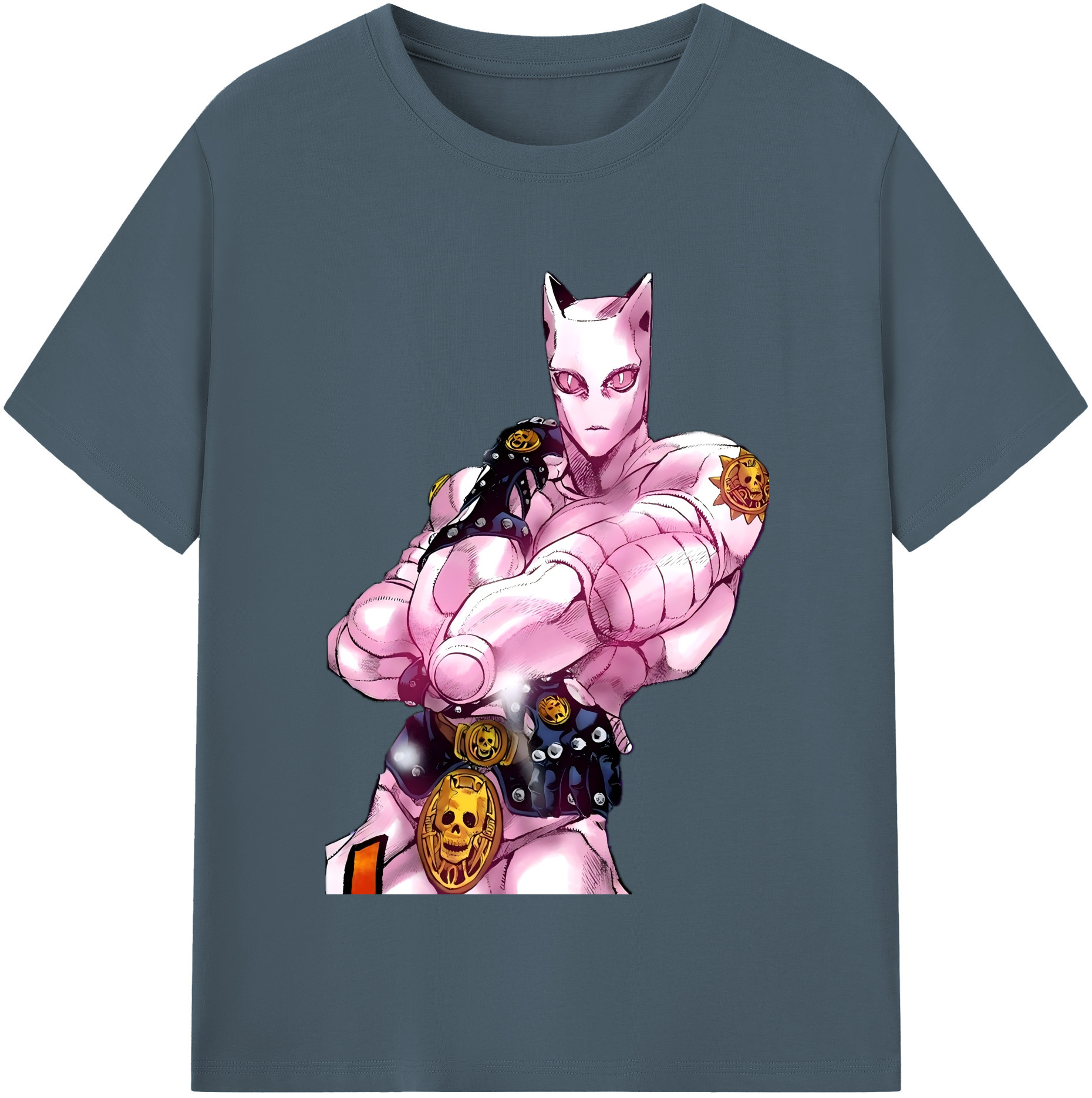 （画像用） ジョジョの奇妙な冒険 きら よしかげ JoJo's Bizarre Adventure Kira Yoshikage 綿100％半袖Tシャツ（フロントプリント）